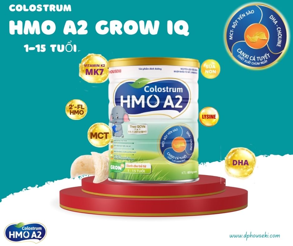 SỮA BỘT HMO A2 GROW IQ 850G CHO TRẺ 1-10 TUỔI